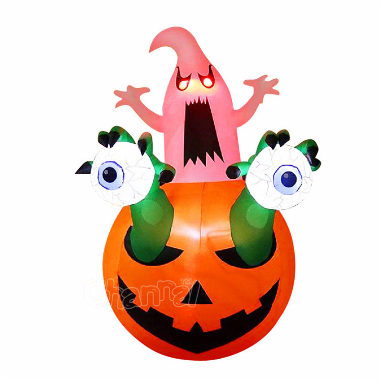 Halloween Inflatable Witch on Broom with Crescent Moon for Outdoor Yard Decorations