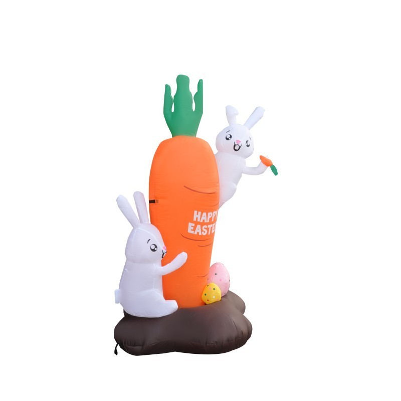 6FT Rabbit Climbing Giant Carrot Easter Day Yard Inflatables Decorations For Kids Gifts