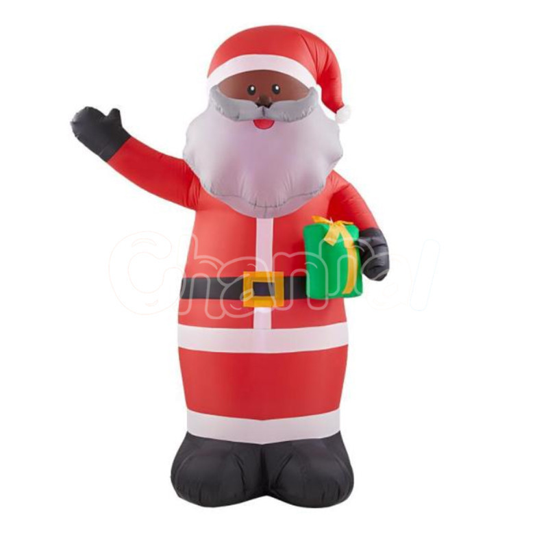 Inflatable African American Black Santa Inflatable Christmas and Holiday Yard Decorations