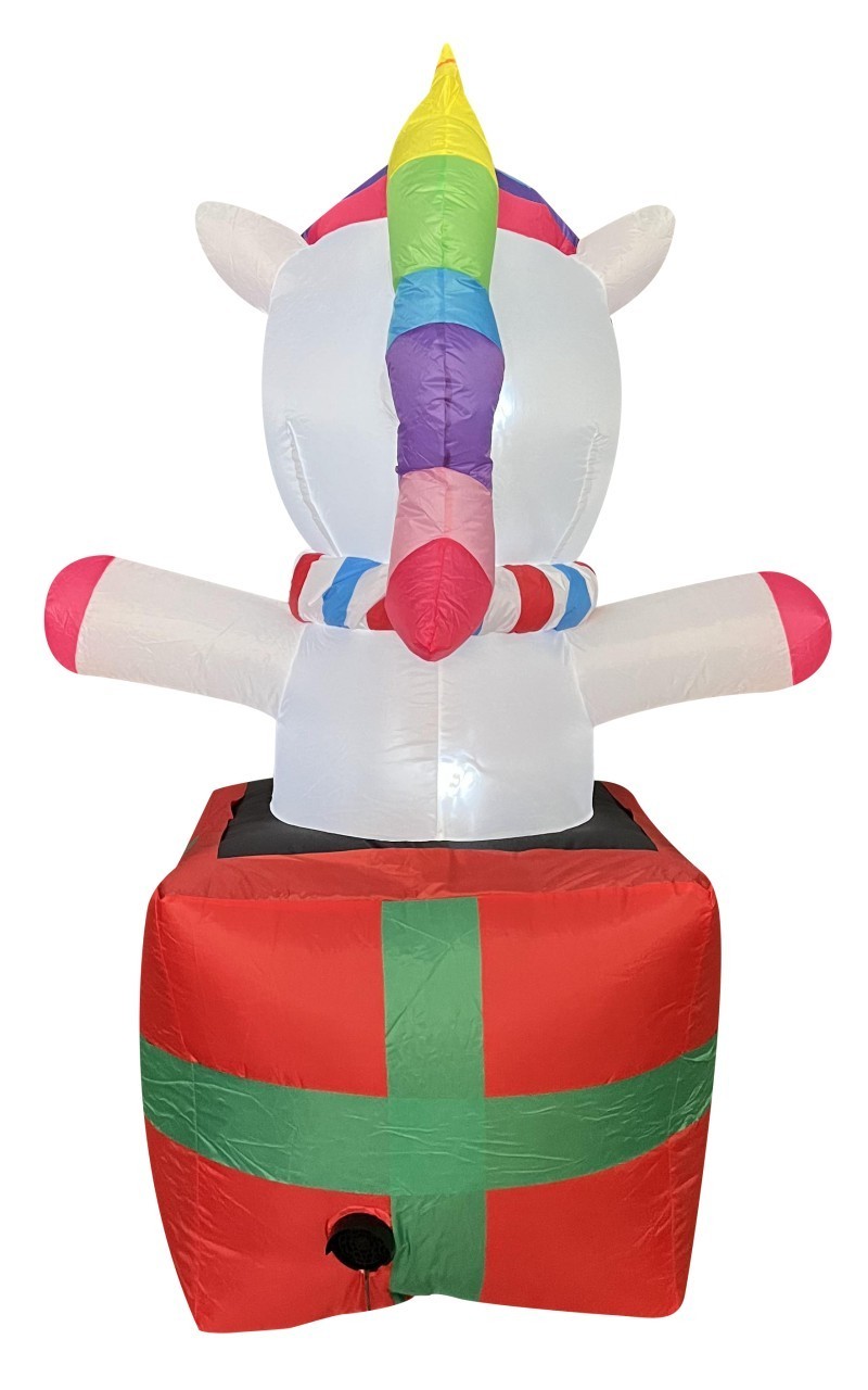 Best Selling Rainbow Unicorn Spirit Christmas Inflatables Decorations Built in Air Blower  and Lights For Kids Gifts