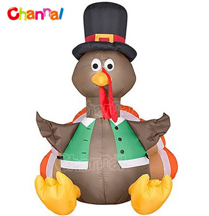 Small size inflatable turkey outdoor decoration thanksgiving turkey yard decoration with LED light