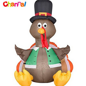 Small size inflatable turkey outdoor decoration thanksgiving turkey yard decoration with LED light