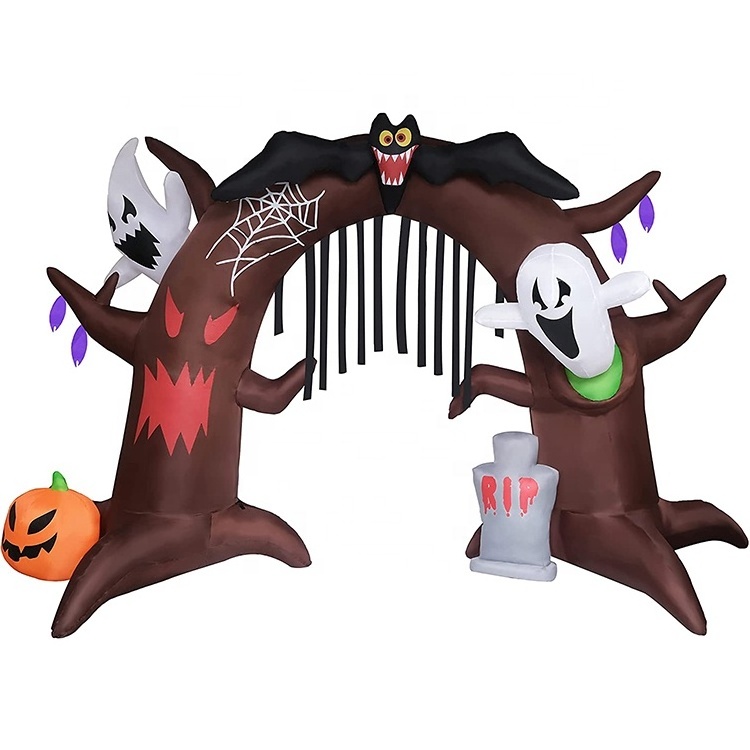 Giant Archway Halloween Inflatable Dead Tree Ghost Tombstone Arch Blow Up Lighted Up Outdoor Decorations