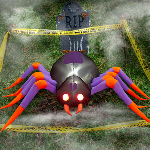 Customize 8FT Giant Spider Halloween Skeleton Purple Inflatable Standing Decoration Lawn Garden Home Decoration Outdoor