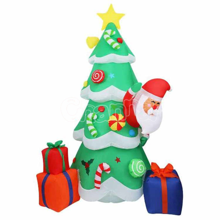 7ft Inflatables Christmas tree with dad Noel Blow Up Indoor Outdoor Xmas Decor Lawn Yard Garden Decoration