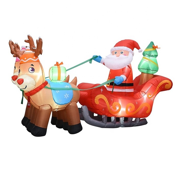 7ft santa on sleigh inflatable christmas decoration yard decorative lighting inflatables holidays christmas inflatable santa