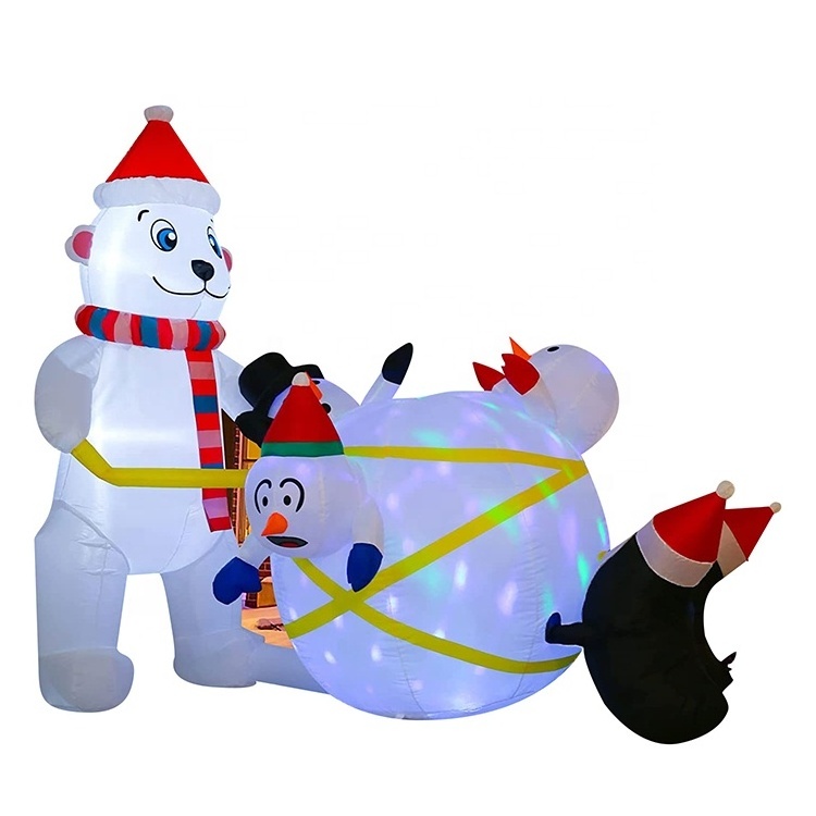 6ft Inflatable Christmas Snowman Snowball LED Light Indoor Outdoor Holiday Decorations