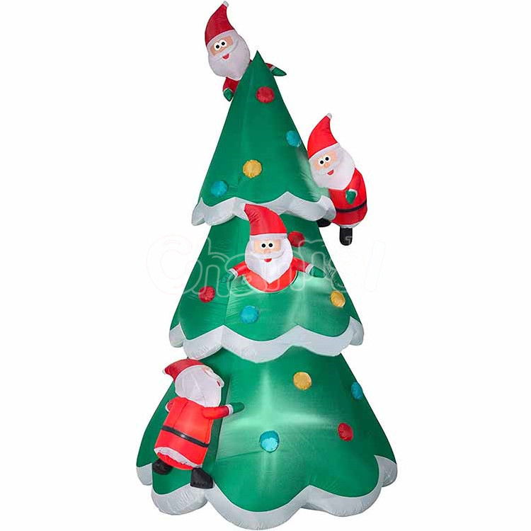 7ft Inflatables Christmas tree with dad Noel Blow Up Indoor Outdoor Xmas Decor Lawn Yard Garden Decoration