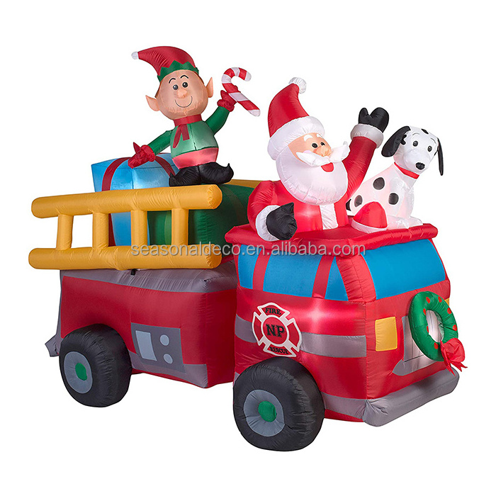 Large yard inflatables decoration Inflatable Christmas Car for Outdoor decoration