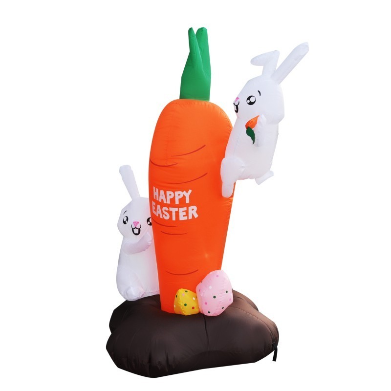 6FT Rabbit Climbing Giant Carrot Easter Day Yard Inflatables Decorations For Kids Gifts