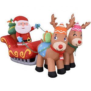 7ft santa on sleigh inflatable christmas decoration yard decorative lighting inflatables holidays christmas inflatable santa