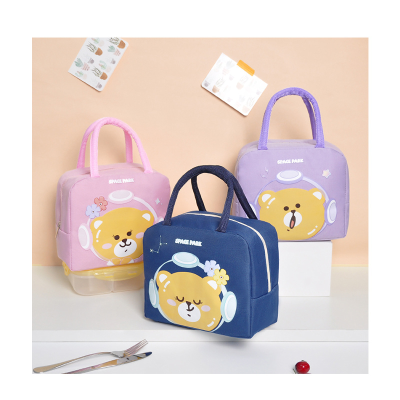 Space Bear Series Cute Lunch Bag Kids Cooler Bag Keep Warm or Cold for 4 Hours Insulation for Children