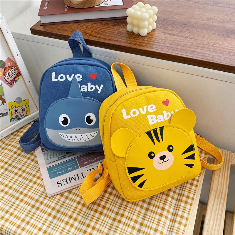 Kindergarten baby cartoon schoolbag new school season boys and girls backpack soft cute canvas backpack