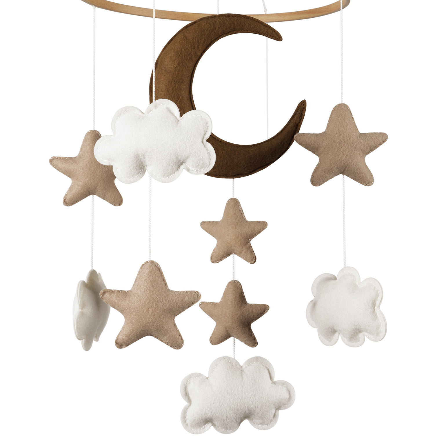 tiny love unique gender neutral bed nursery decor hanging musical felt gold star girl rainbow baby crib mobile