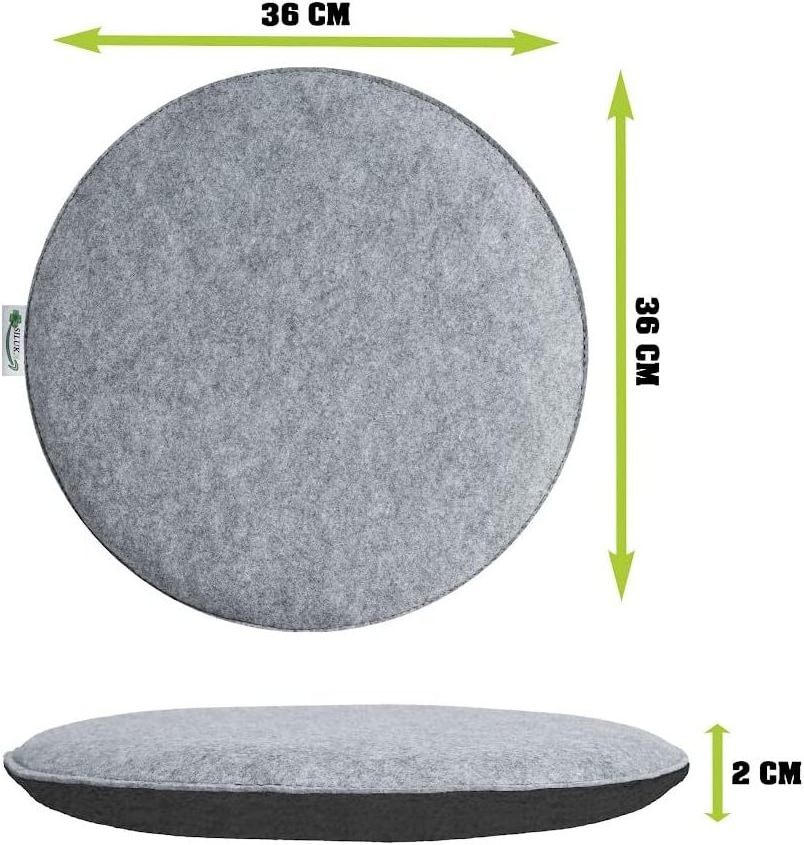 Germany handmade cozy black gray padded set of 4 custom washable circle round felt foam seat cushion for bench chair