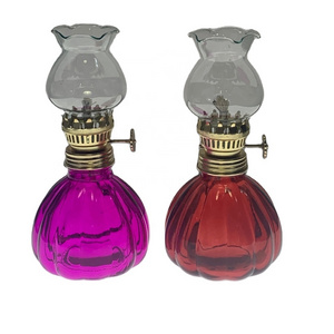 Glass Oil Kerosene Lamp Color Oil Lamps for Indoor Use Lantern Indoor Decorative  for Tabletop  Emergency Lighting