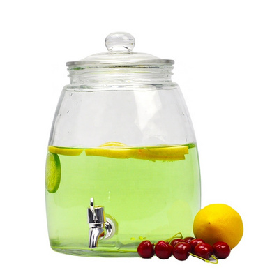 9L glass hot cold drinking water soda beverage drink dispenser with tap