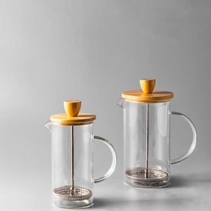 Coffee set, Borosilicate Glass French Press Coffee Maker with Grinder, Household Kitchen Coffee Press With Plunger