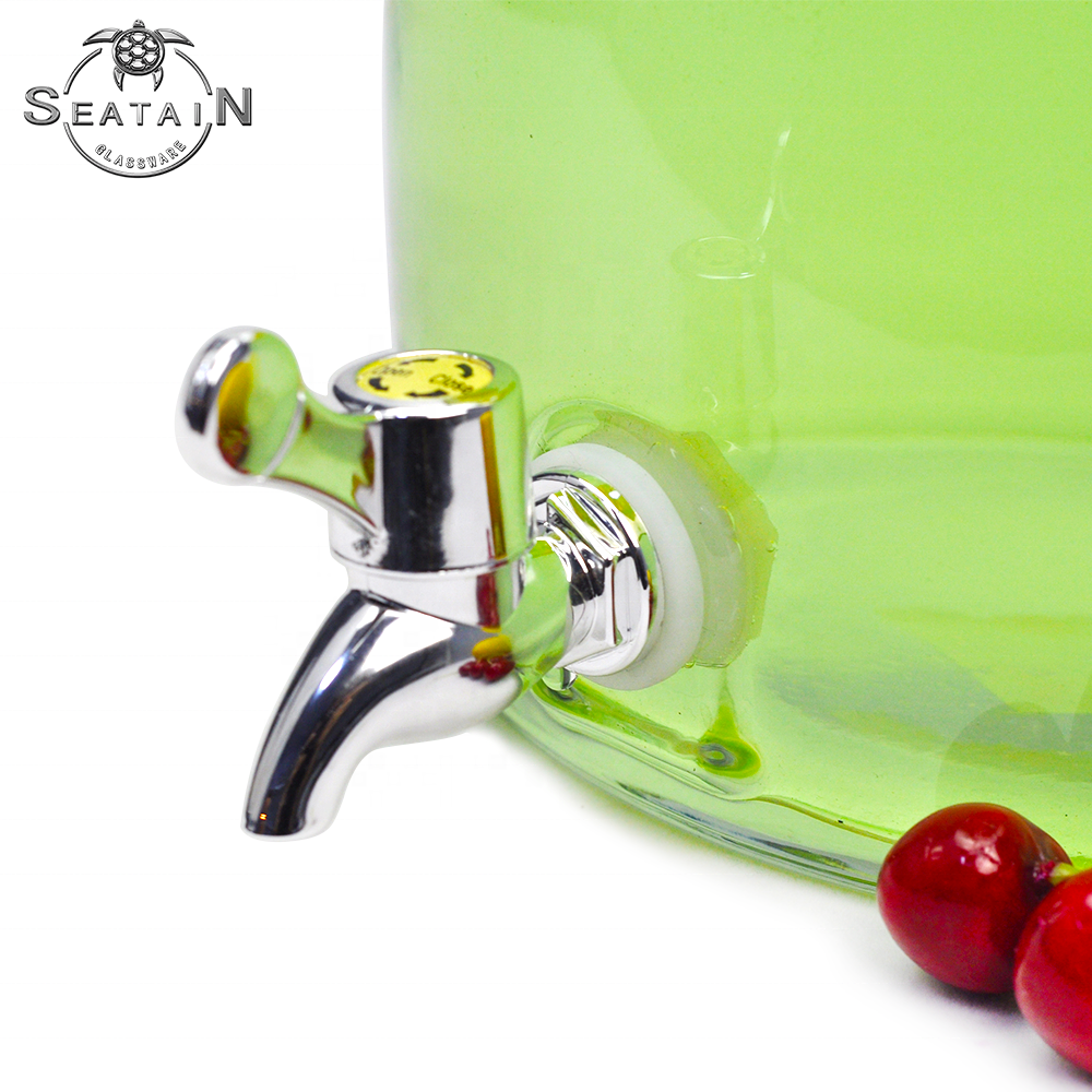 9L glass hot cold drinking water soda beverage drink dispenser with tap