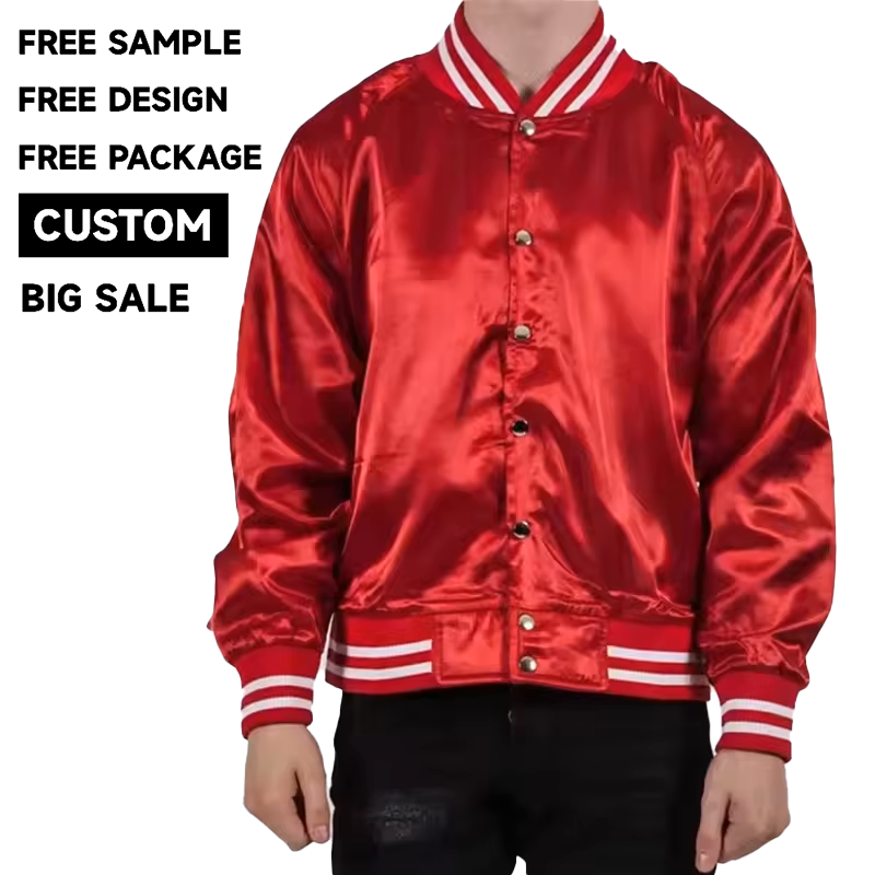 Sports Custom Winter Puffer Jacket Plus Size Mens Down Coat 100% Satin Bomber Jacket  For Men