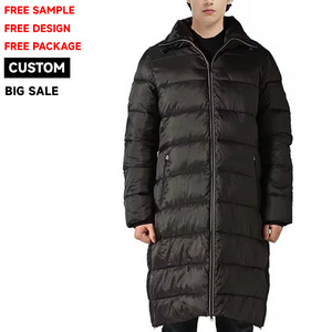 Plus Size Hooded Puffer Coat Removable Hood Parka Long Down Coats For Men