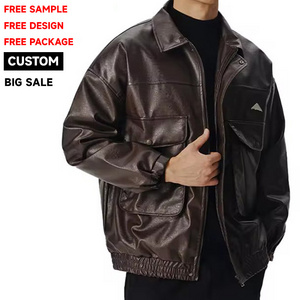 Casual Leather Jacket Men Custom Logo Designer Blank Pure Plus Size Men's Jackets