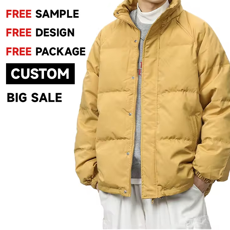 Outdoor Bomber Jacket Warm Men's Down Coat Custom Logo Nylon Winter Puffer Jackets For Men