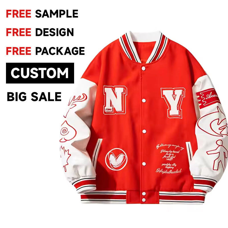 Fashion Bomber Varsity Jackets Plain Sports Windbreaker Embroidered Jacket  Winter Jacket For Men