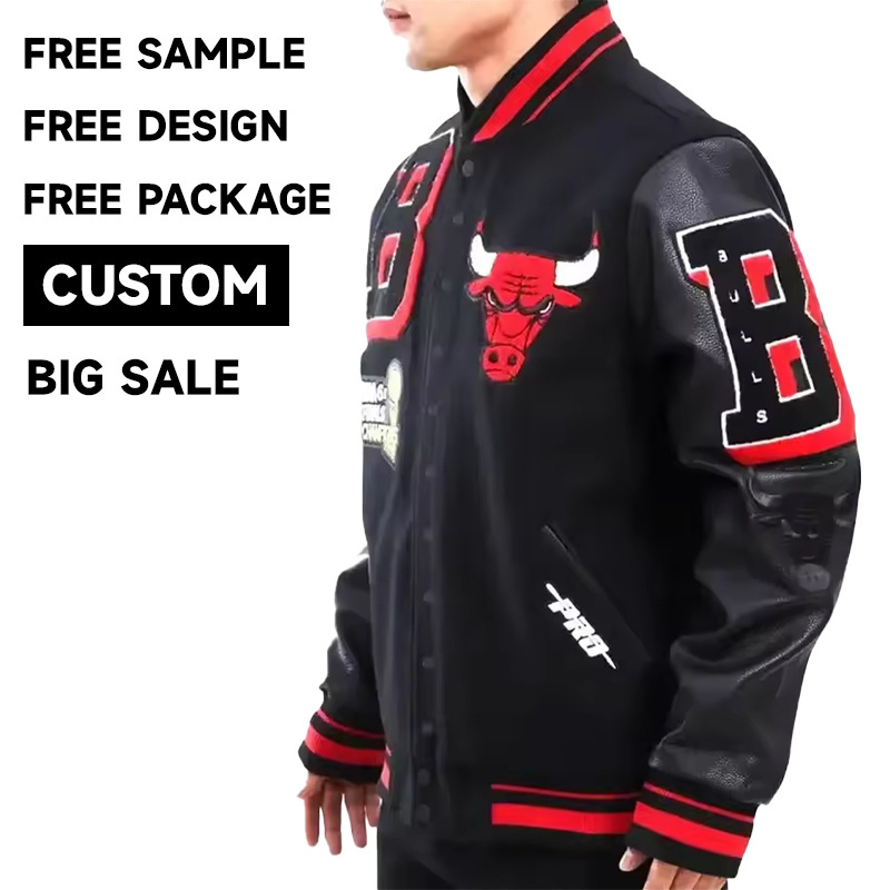 Custom High Quality Winter And Fall Leather Baseball Letterman Varsity Jackets For Men