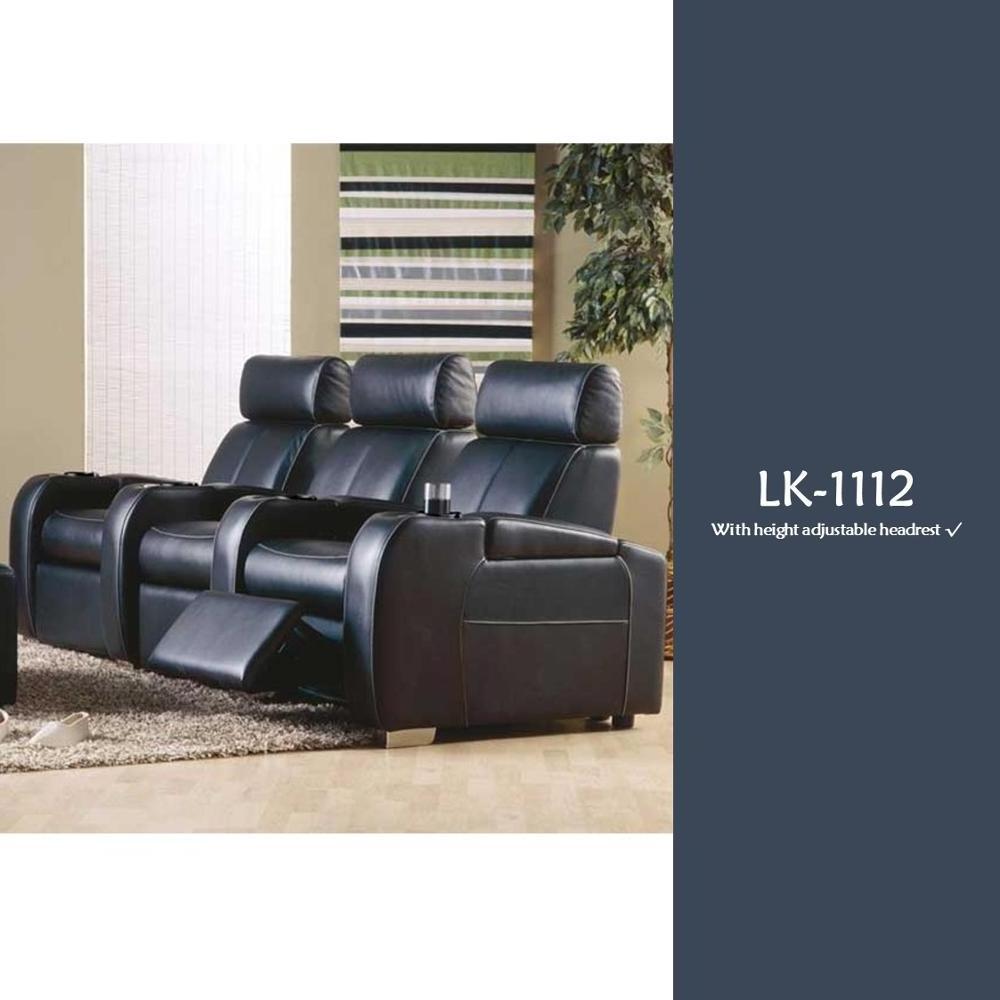 Black Genuine Leather Electronic Sofa and Furniture Massaging Recliner Living Room Sofa