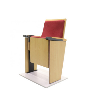 Lecture Wooden Conference Chair Theater Church Seating  With Writing Pad