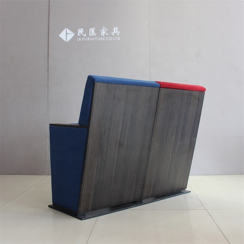 Customized Leather Upholstery Patented Design Fabric Folding Auditorium Cinema Chair With Writing Pad