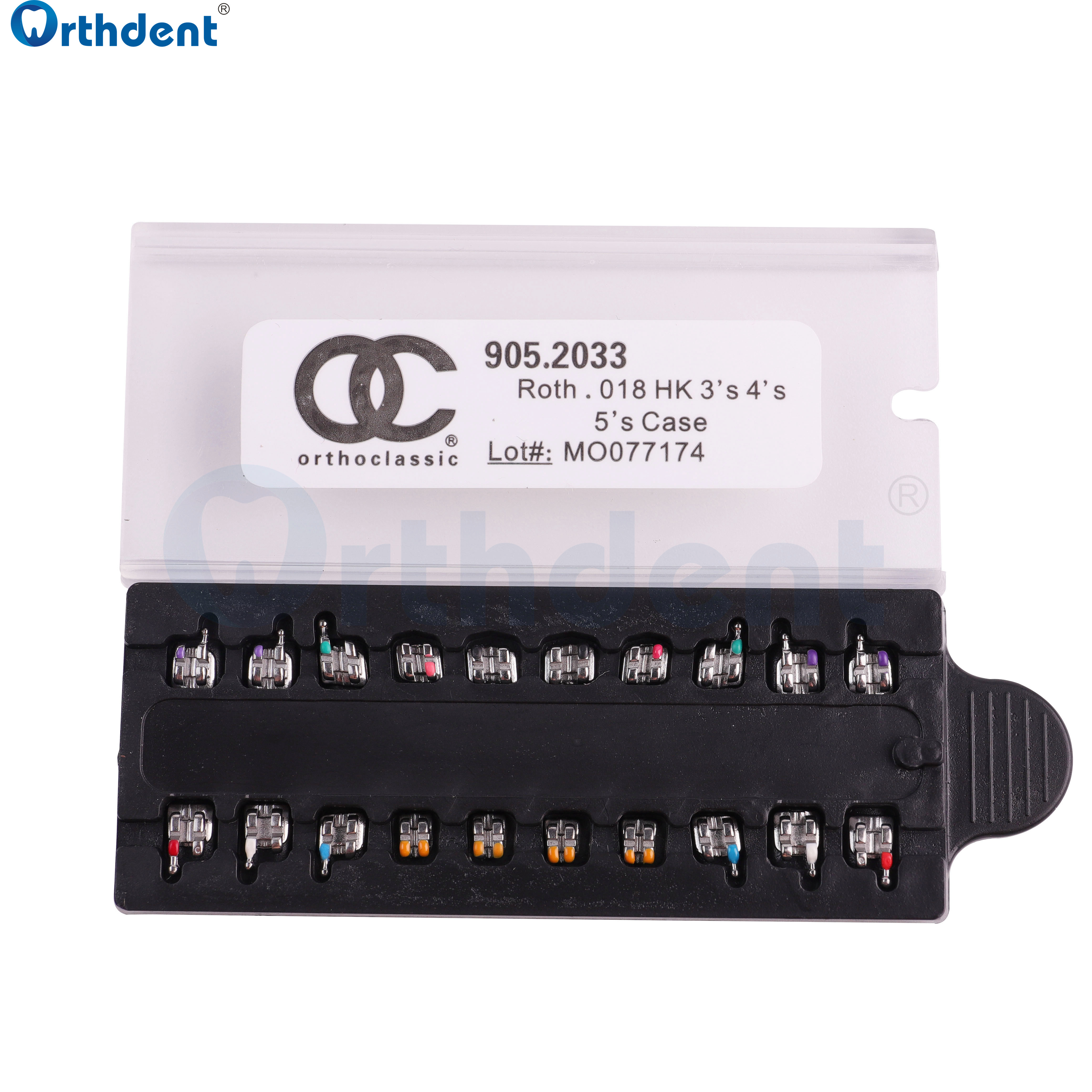 Orthdent 20Pcs/Box OC Brackets Dental Orthodontic Metal Braces MIM Mini Roth 018 3-4-5 Hooks Teeth Braces Dental Materials Lab