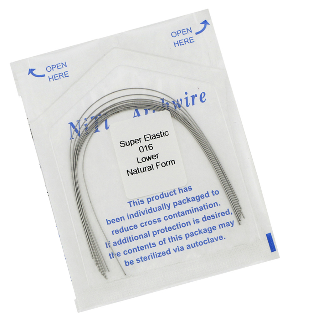 Orthdent 10 Pcs/Pack Dental Orthodontic Super Elastic Niti Arch Wire Natural Form Round Wire 014 Lower Dental Consumables Braces