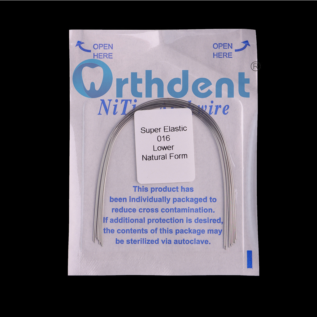 Orthdent 10 Pcs/Pack Dental Orthodontic Super Elastic Niti Arch Wire Natural Form Round Wire 014 Lower Dental Consumables Braces