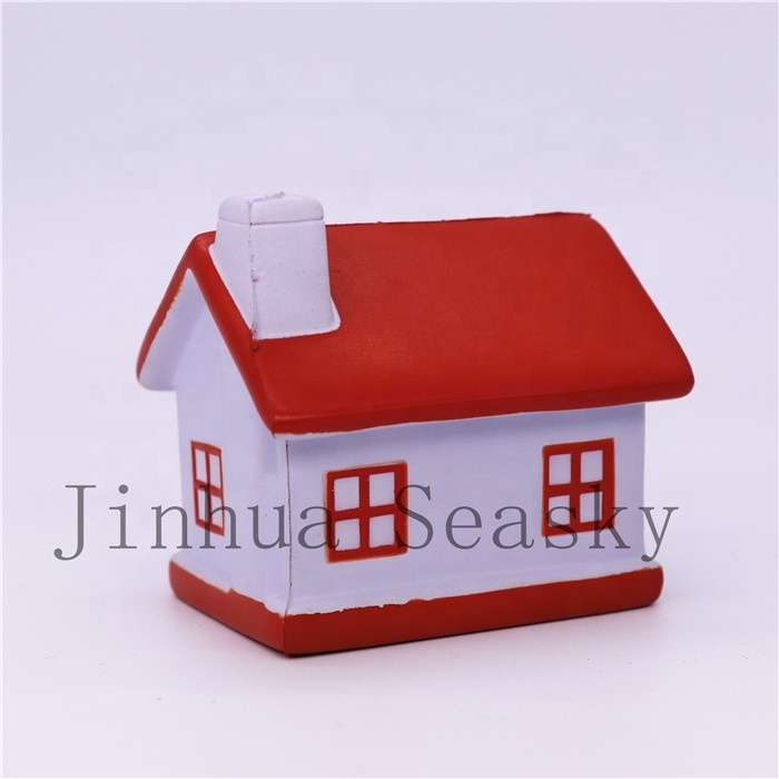 Hot Sales Big Cottage House with chimney PU Foam Stress ball Reliever house model Squishy children toy advertising