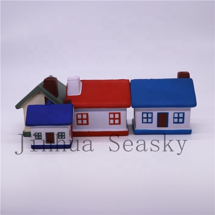 Hot Sales Big Cottage House with chimney PU Foam Stress ball Reliever house model Squishy children toy advertising