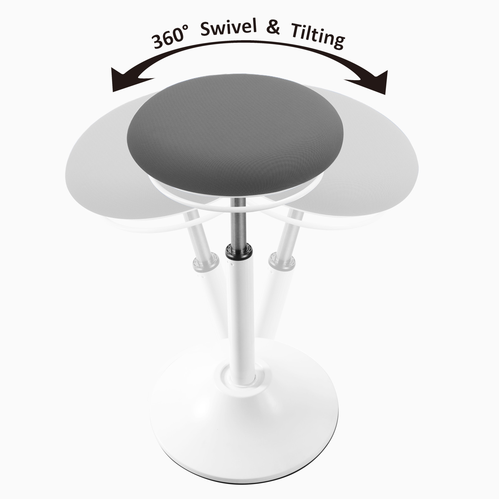 Ergonomic 360 Degree Tilting Round Seat with Cushion Swivel Chair