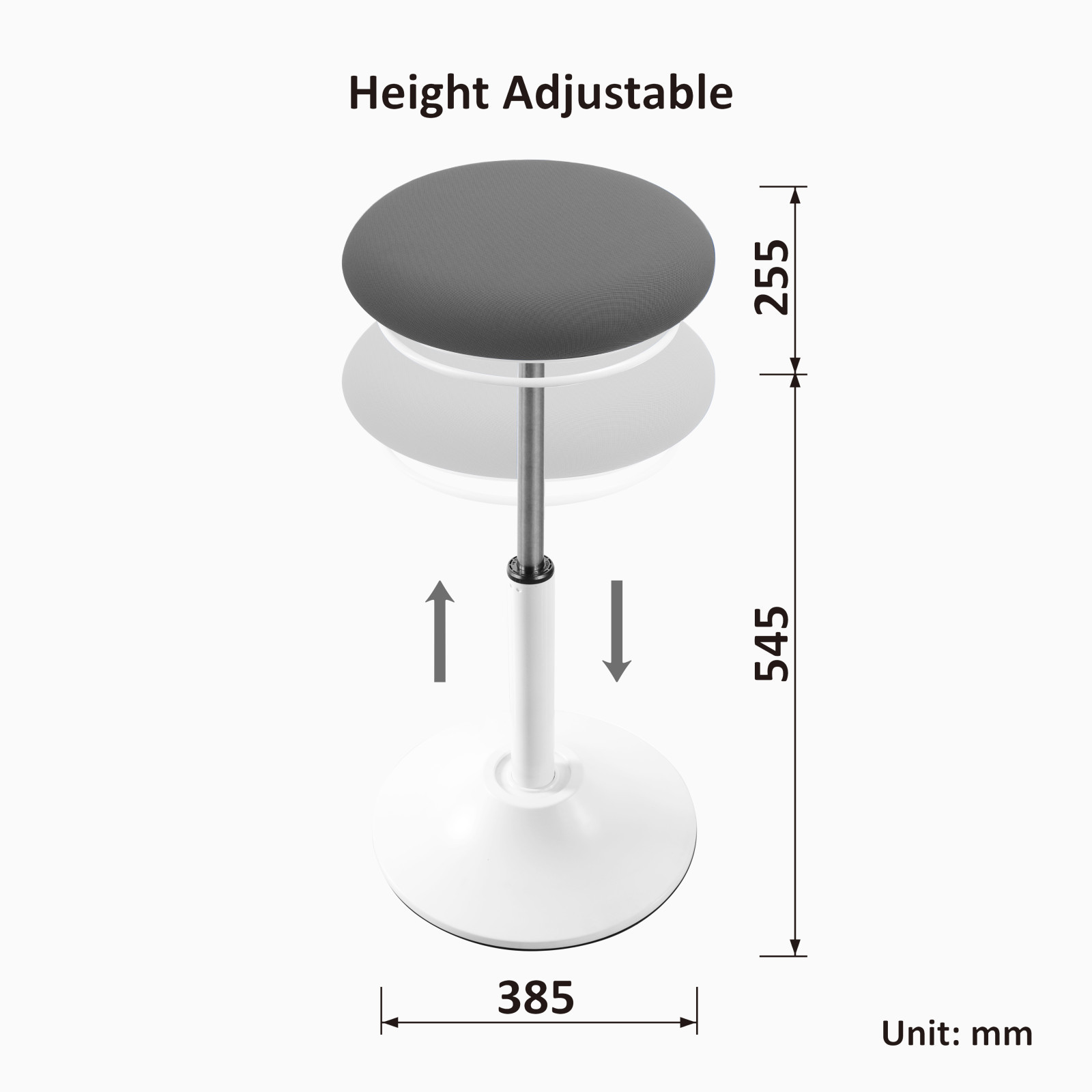 Ergonomic 360 Degree Tilting Round Seat with Cushion Swivel Chair