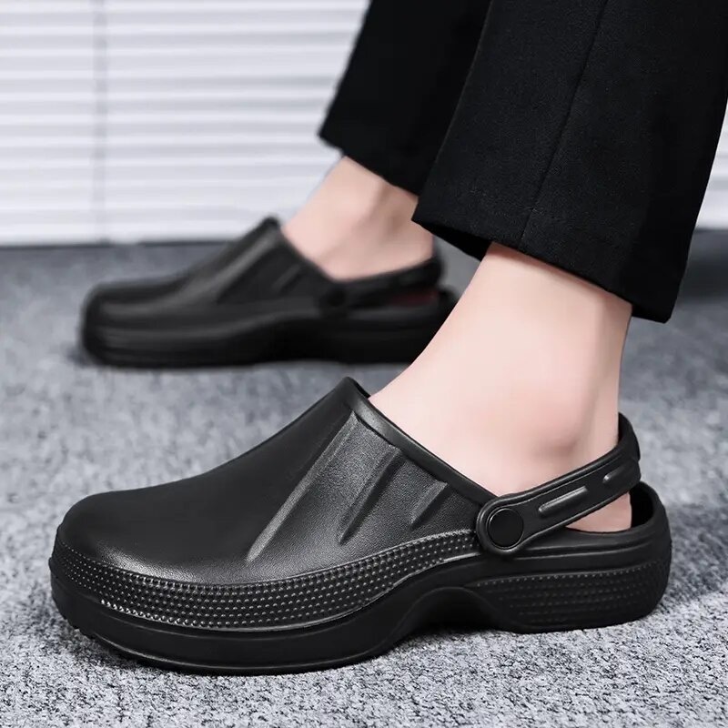 Waterproof oil resistant work simple clogs mules shoes for men