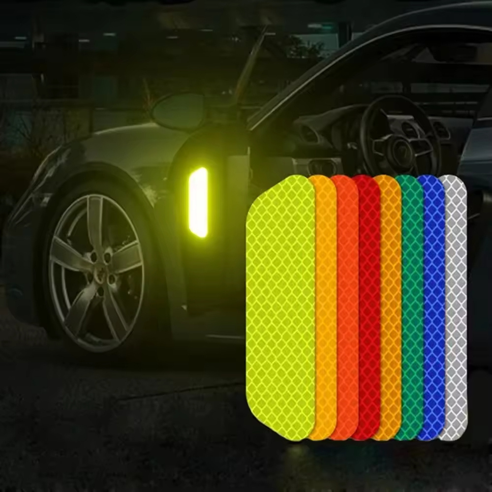 Universal High Visible Reflective Night Bright Colorful Rainbow Fluorescent Laser Car Wheel Hub Bicycle Tape Rim Stripe Sticker