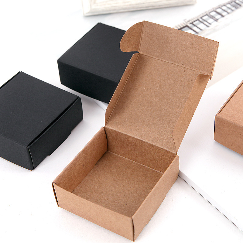 Kraft Paper Box Custom Mailing Box Square Soap Box Foldable Flip Packaging For Cosmetic Jewelry