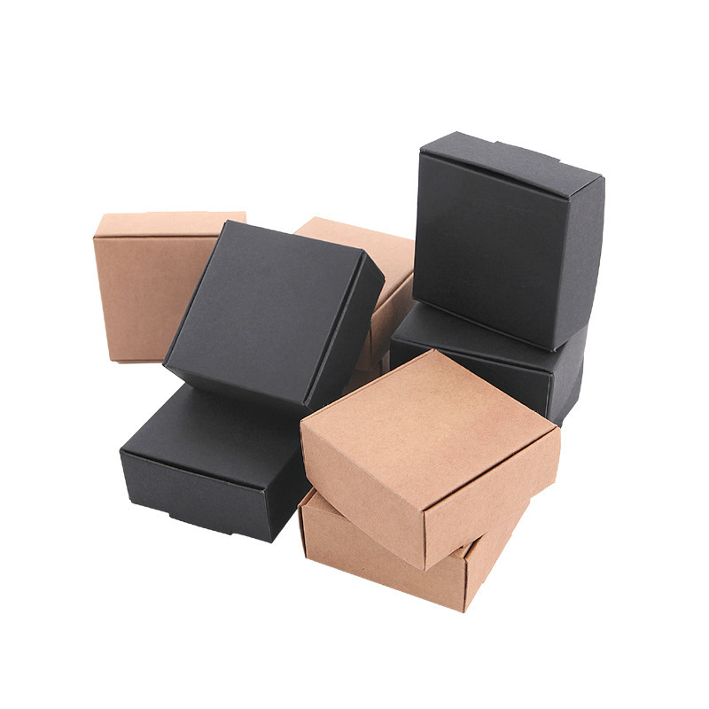 Kraft Paper Box Custom Mailing Box Square Soap Box Foldable Flip Packaging For Cosmetic Jewelry