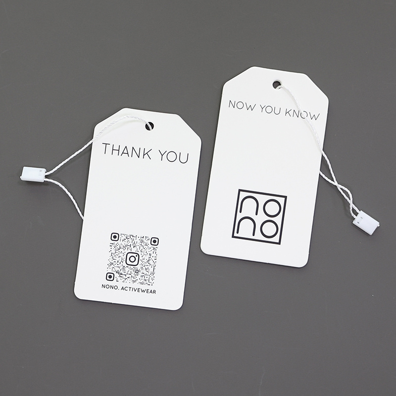 Embossed/ Debossed Logo Custom Printed  Recycled Paper Swing Ticket For Clothing Garment Black Foil Hot Stamping Hang Tag