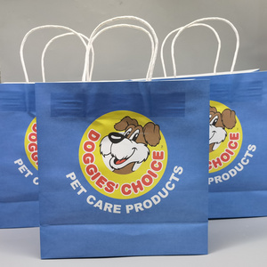 Recyclable Kraft Paper Bag With Own Logo Custom Shopping Paper Bag For Food With Handle Take away bag