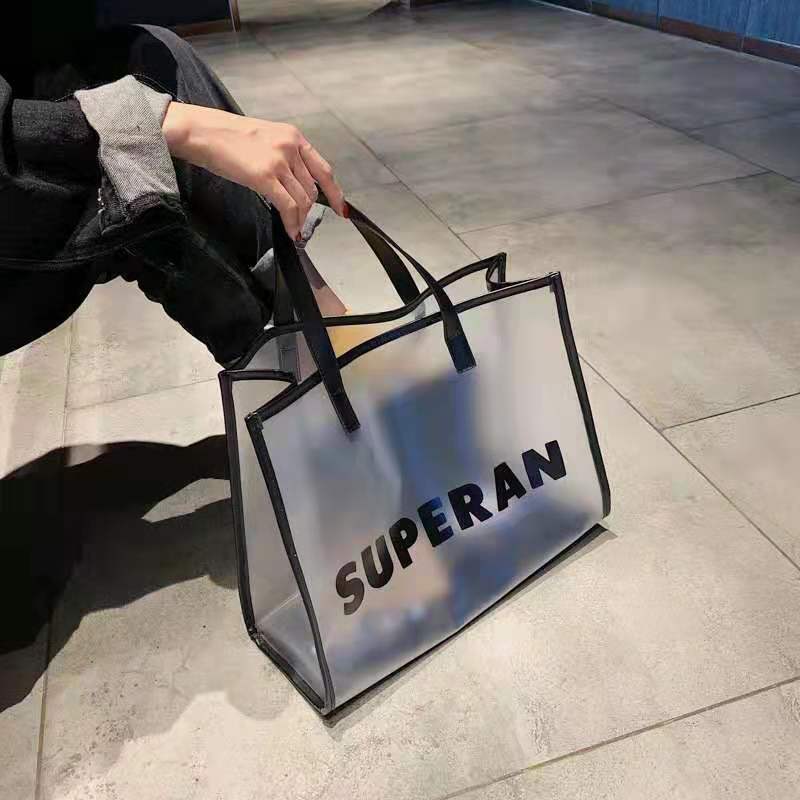 Fashion transparent clear pvc beach bag pvc product packaging bag pvc tote shopping bag