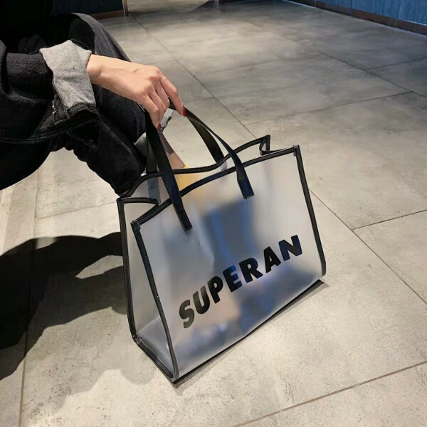 Transparent large bag female large capacity casual handbag