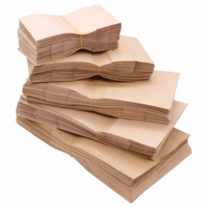 Wholesale Promotion Eco friendly brown paper bag food take away square bottom paper bag