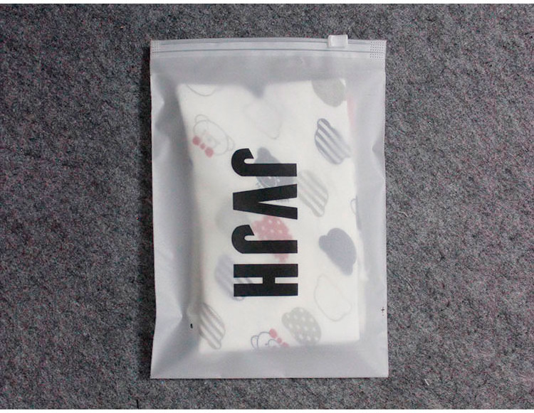 Custom Logo Printing Slide Matte/ Frosted Biodegradable Zipper Plastic Bag Clear Clothing Tshirt Poly Zip Bag With Own Logo