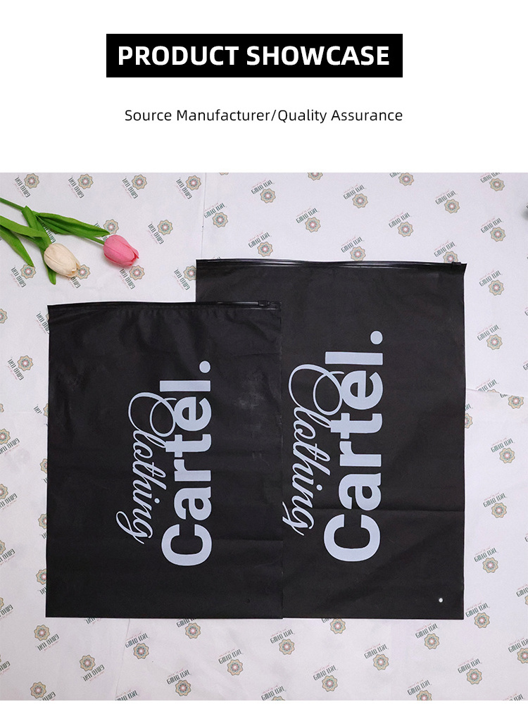 customized printing logo plastic eva zipper slider frosted matte pvc black zip lock compostable packaging bag for clothes